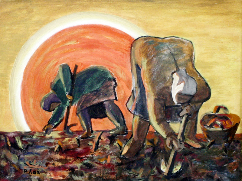 «Сільські будні». Кін. 1980-х рр. Картон, темпера